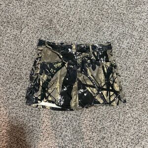 Fashion Nova Black and Tan Camouflage Skort